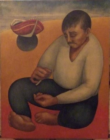 Louay Kayyali, Untitled 1976, Mixed media on board, 73x93