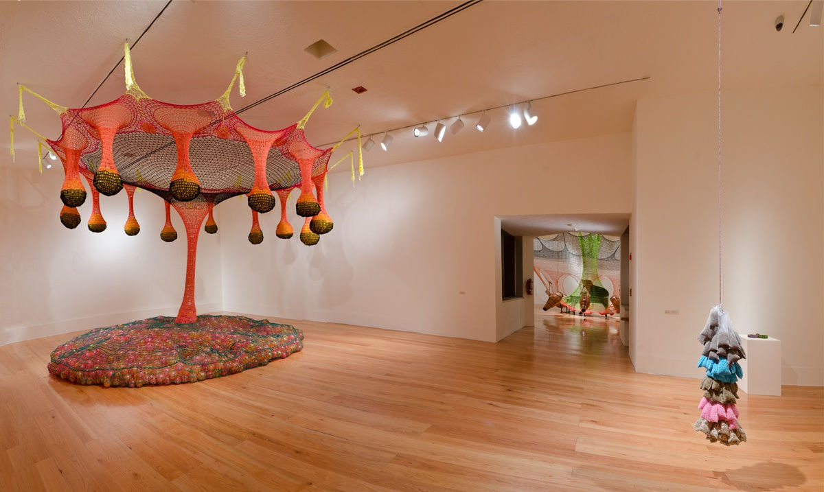 crochet tree installation