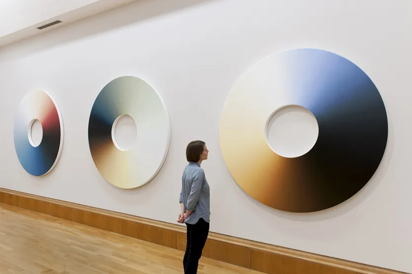 image of circular color experiment paintings by Olafur Eliasson