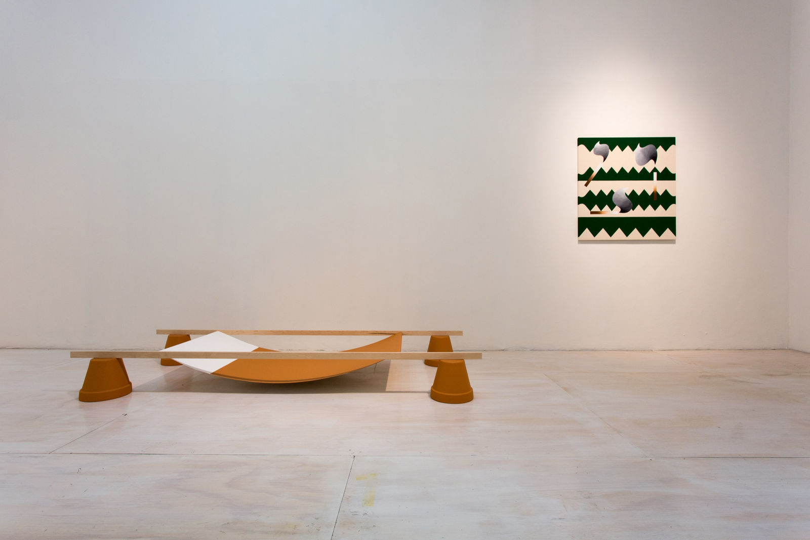 Installation view of Math Bass: Off the Clock