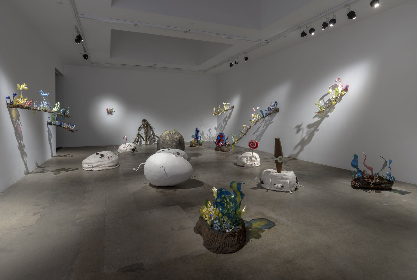 Installation view of Nathalie Djurberg & Hans Berg: A Pancake Moon.