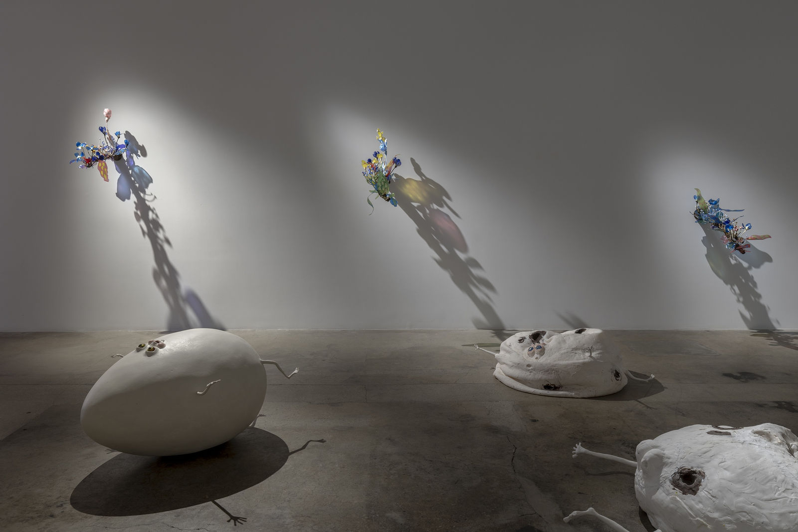 Installation view of Nathalie Djurberg & Hans Berg: A Pancake Moon.