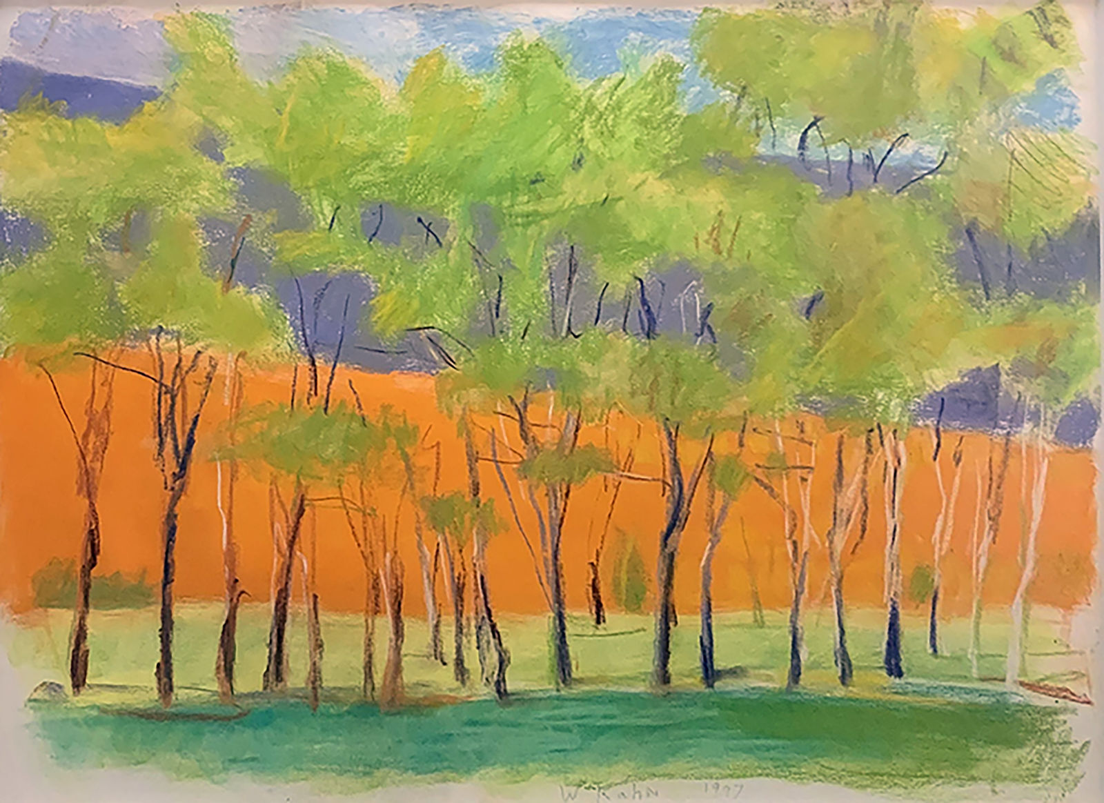 Wolf Kahn, Orange Through the Middle, 1997