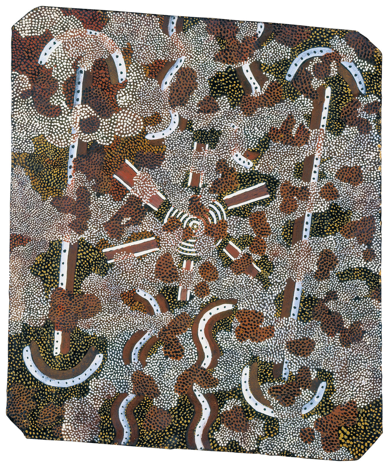 Clifford Possum Tjapaltjarri, Women’s Dreaming about Bush Tucker – Yarlga, 1972
