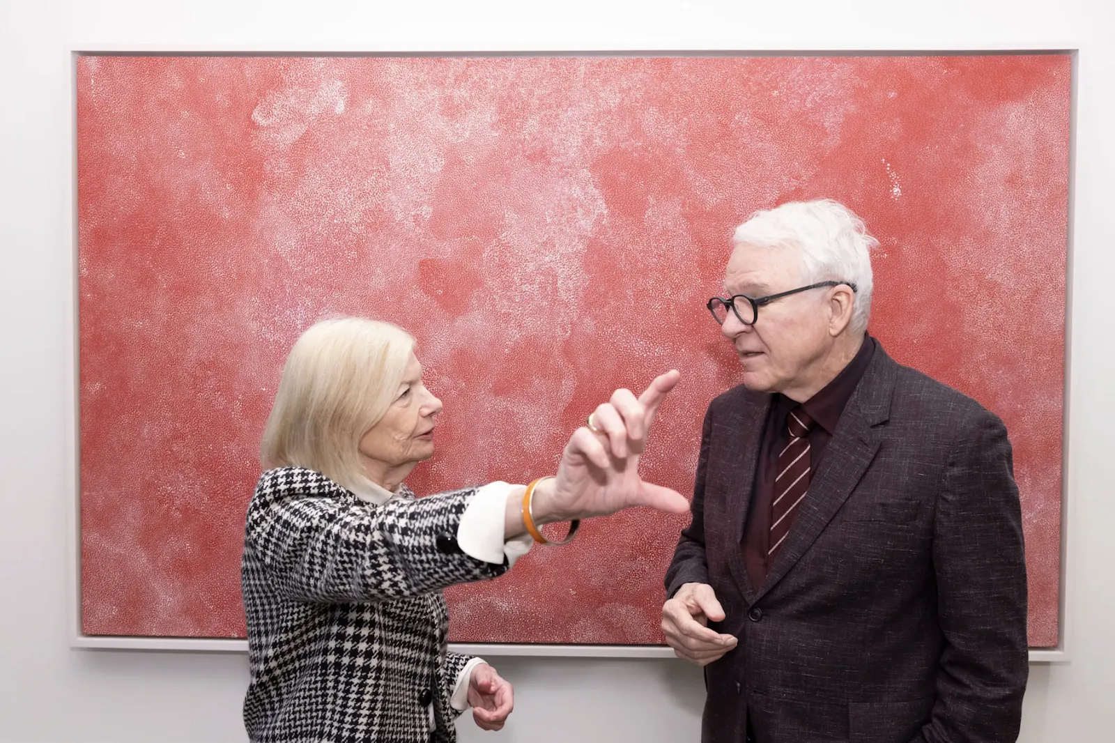 Heather Ridout and Steve Martin. The actor has loaned several works to the consul-general&rsquo;s residence. Andrew Kelly