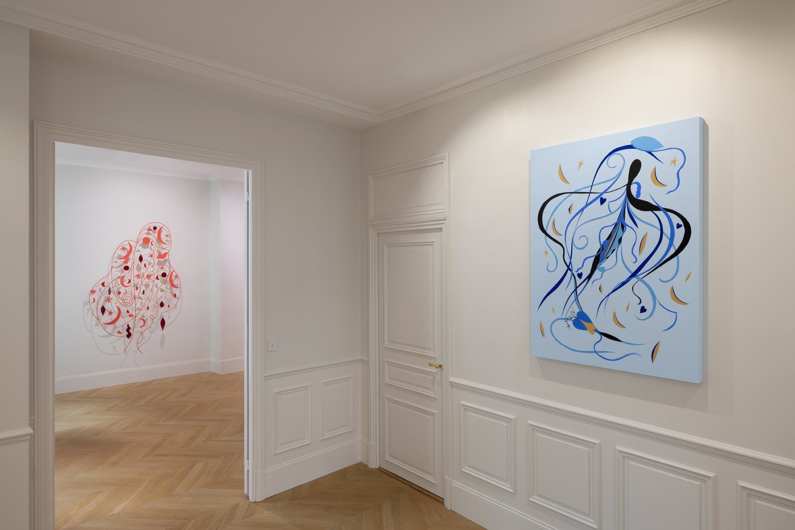 <div class="image_caption_container"><div class="image_caption"><p>Exhibition view: Nathan Carter, <b>Faction de Femmes, Lady Lieutenants and the Triangular Trixic Cryptical Curvy Constellation</b>, Esther Schipper, Paris, 2023. Photo © Andrea Rossetti</p></div></div>