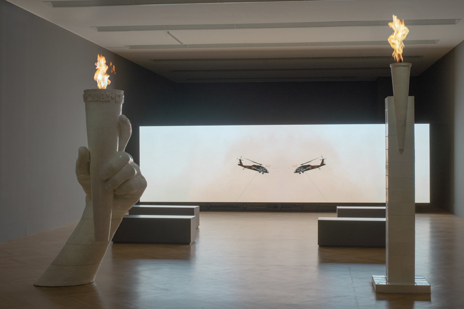 <div class="image_caption_container"><div class="image_caption"><p>Exhibition view: Julius von Bismarck, <strong>Feuer mit Feuer</strong>, Bundeskunsthalle Bonn (2020).</p><p>Photo © Julius von Bismarck</p></div></div>