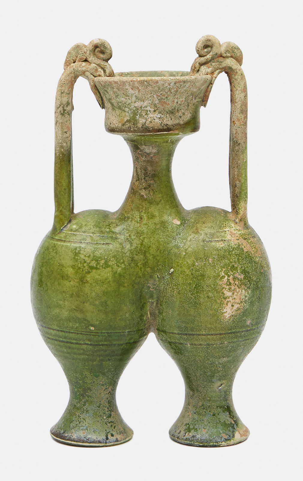 Anon, A Chinese green-glazed conjoined amphora, Sui dynasty, 7th century