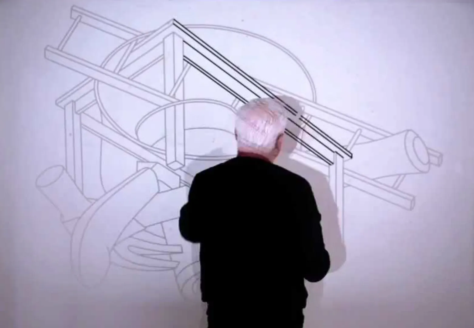 Michael Craig-Martin's "Drawings": Installation Timelapse video still frame