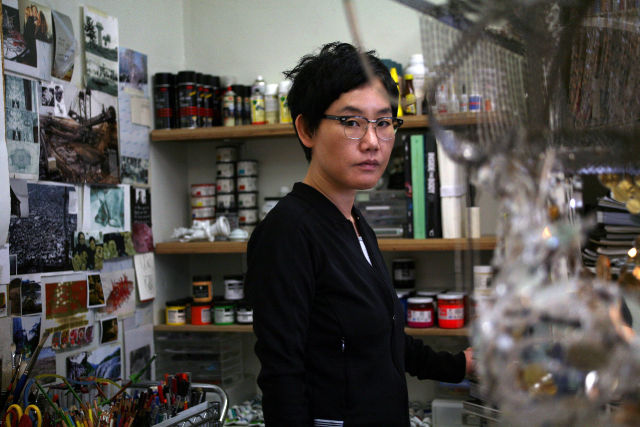 Lee Bul installation on view at Hangar Y Preview the work during Paris+