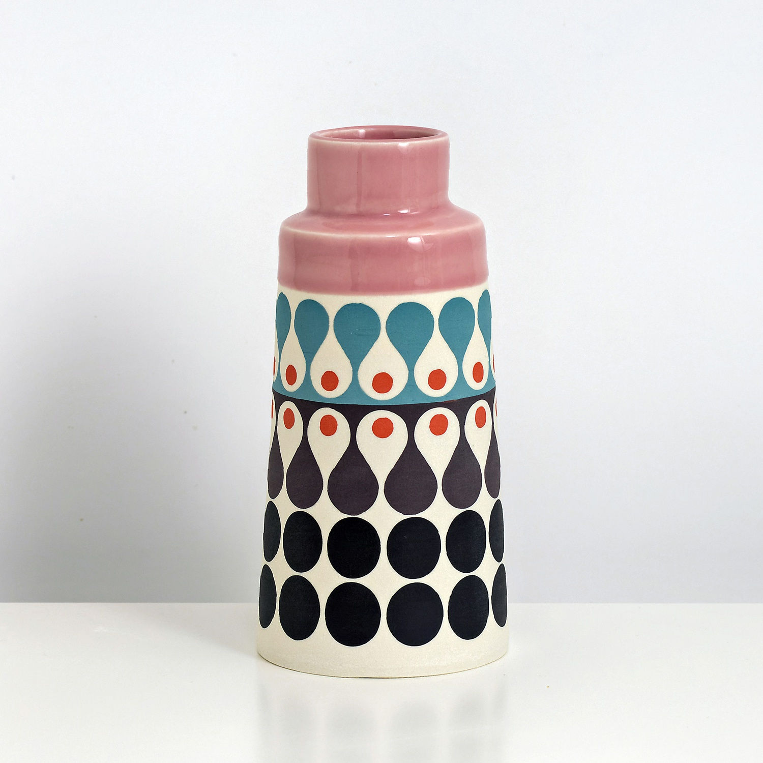 MapMap, Cone Vase - Pink, Blue, Purple & Red