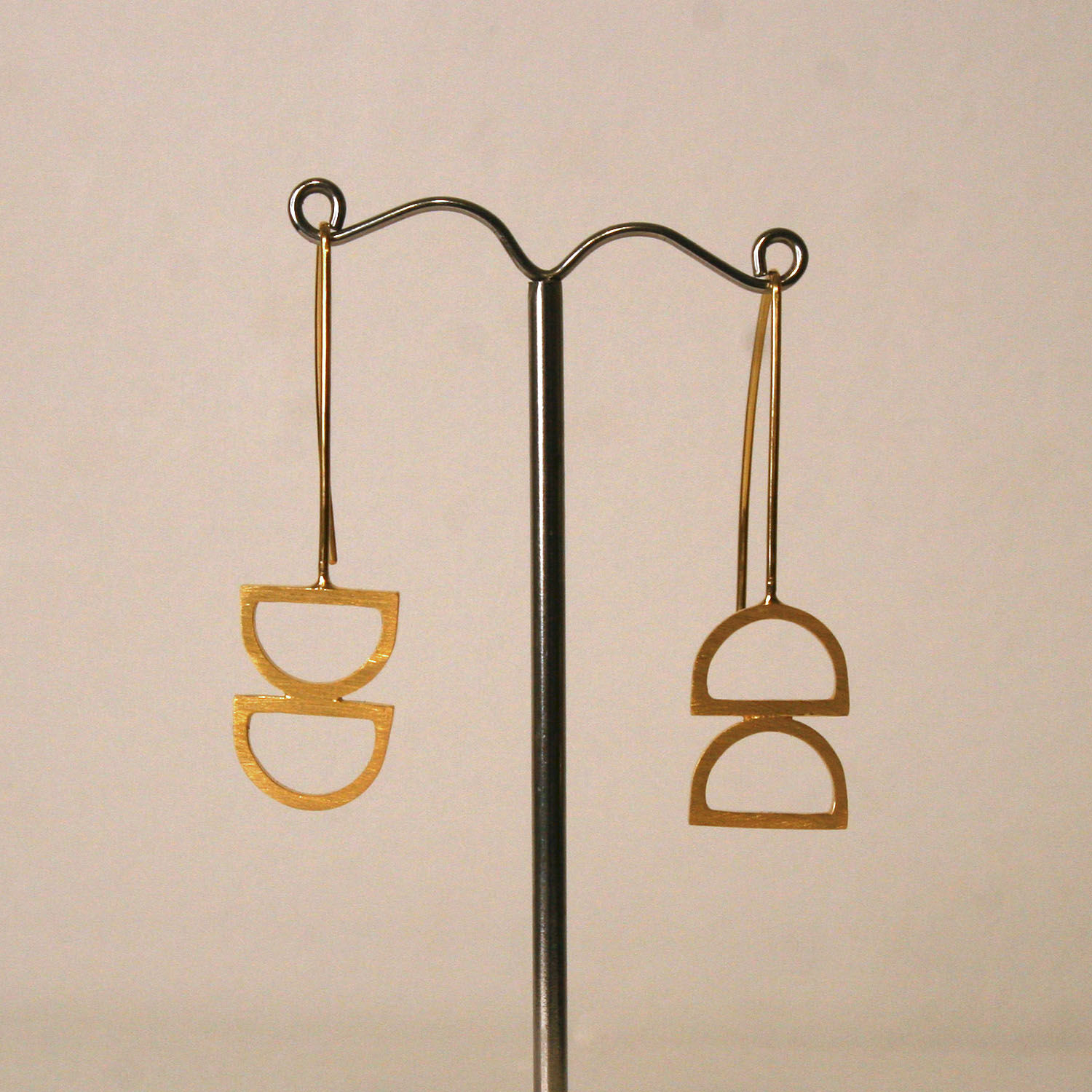 Claire Lowe, Arc Duo Drop Earrings - Gold Vermeil