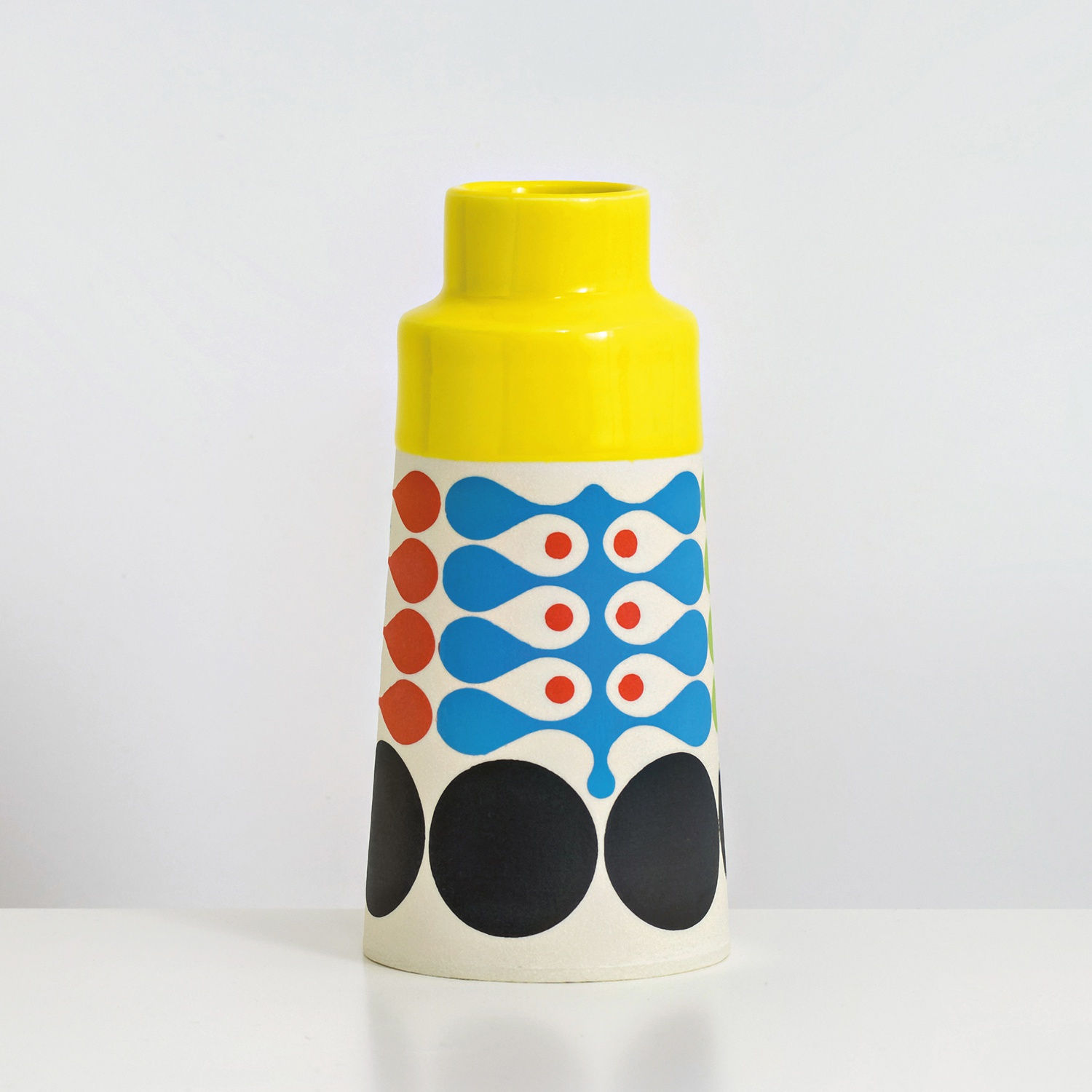 MapMap, Medium Cone Vase - Yellow, Blue, Red & Green