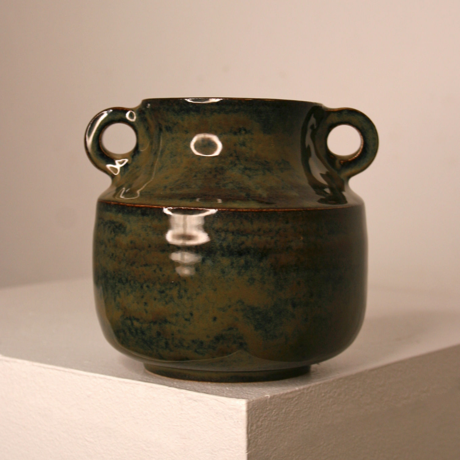 Lucy Physick, Medium Loop Vase - Dark Green