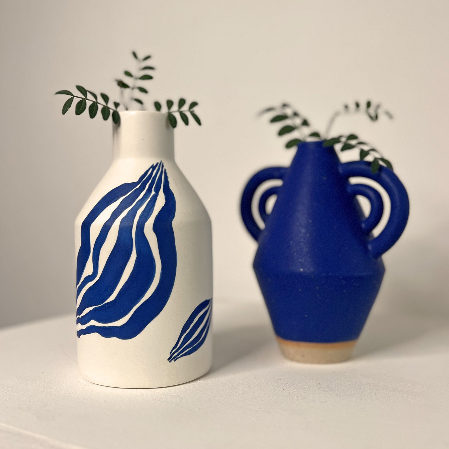 Sophie Alda, Double Arm Diamond Bottle - Cobalt Blue