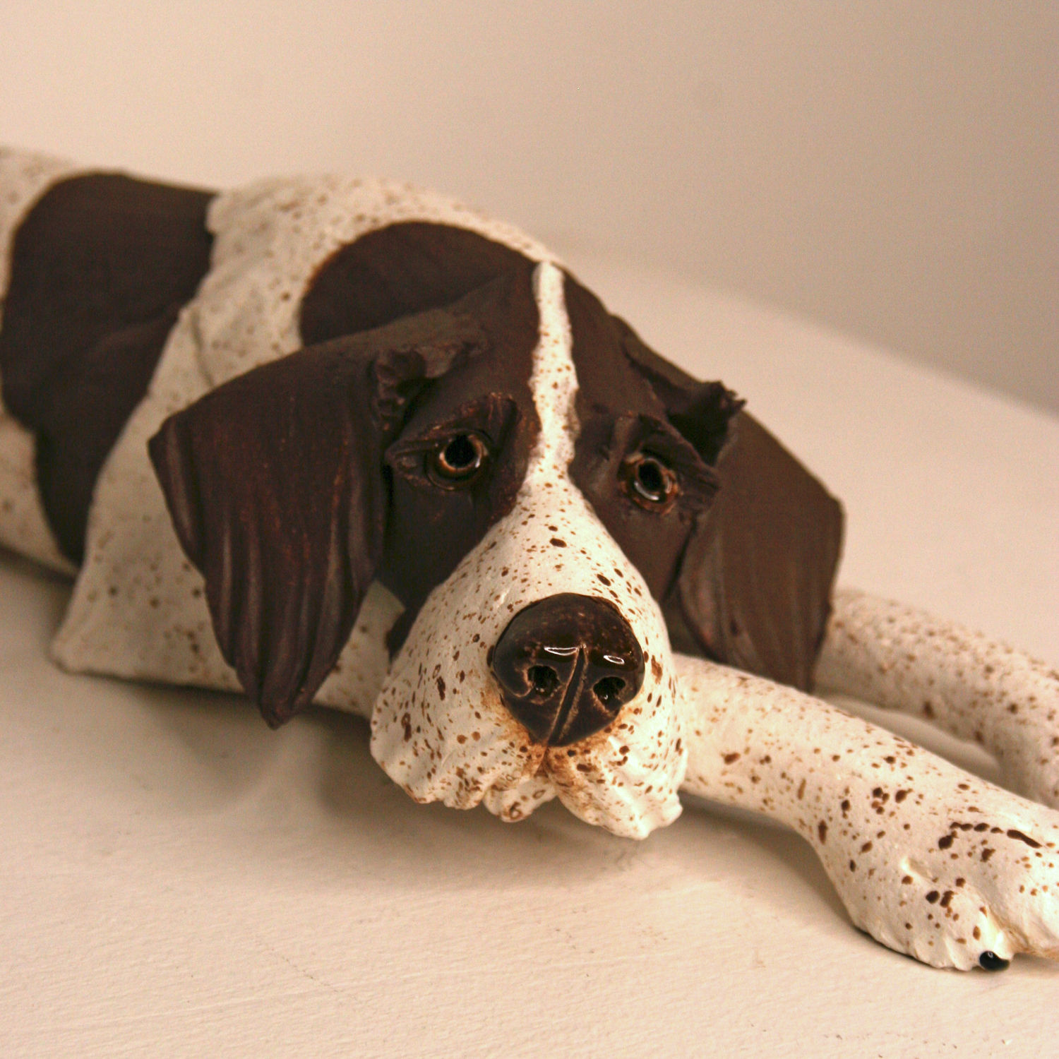 Virginia Dowe Edwards, Brown & White Lying Down Dog, 2025