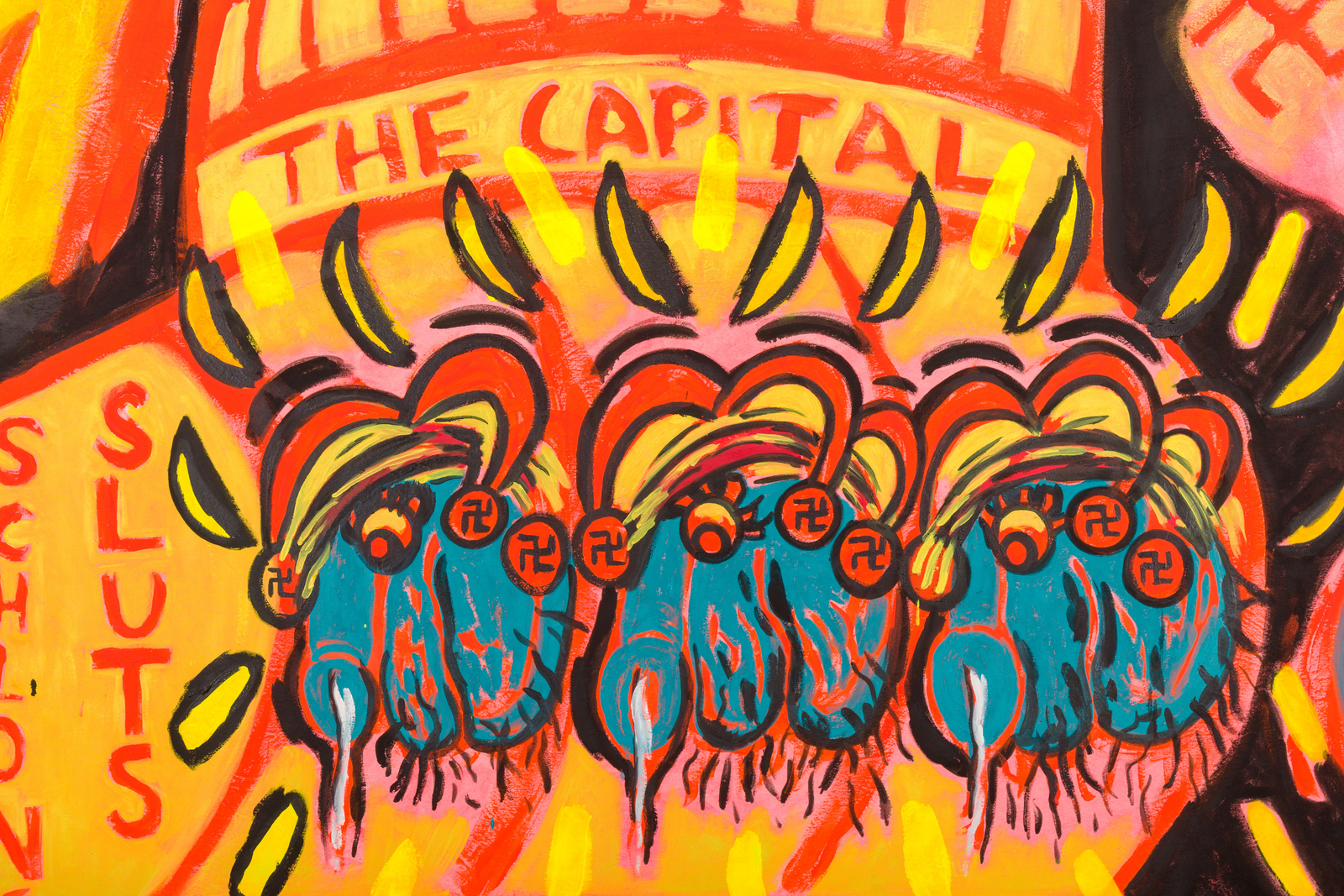 Judith Bernstein, Money Shot - Yellow, 2016