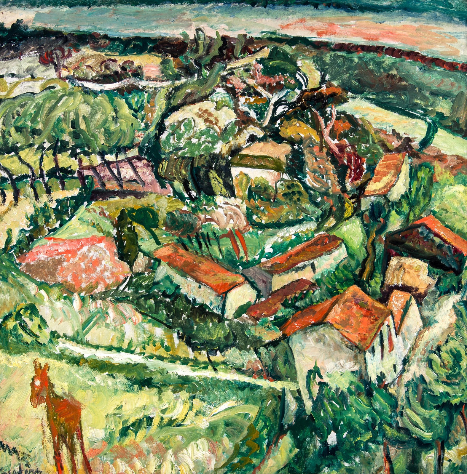Chaim Soutine, Landscape with Donkey, ca. 1918