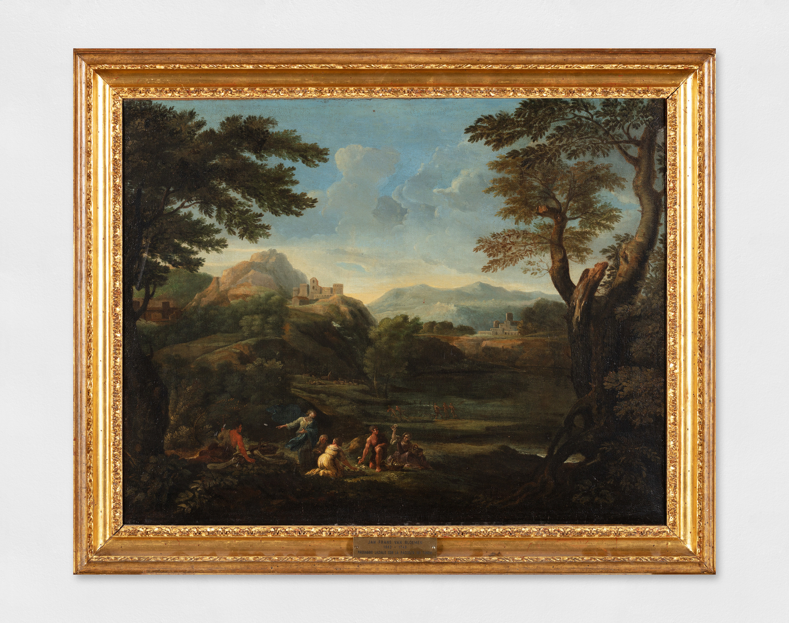 An oil painting of the Lazio landscape and mushroom picking.