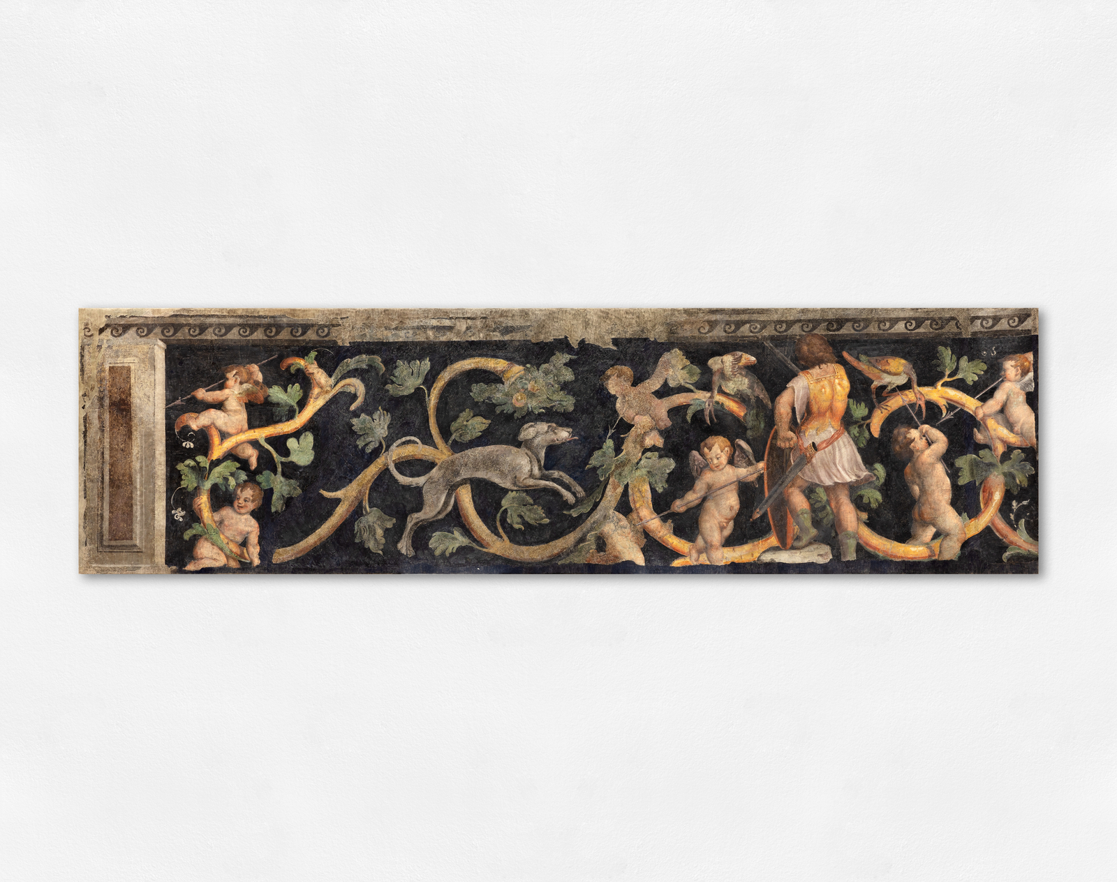 fresco depicting grotesques and the god Mars