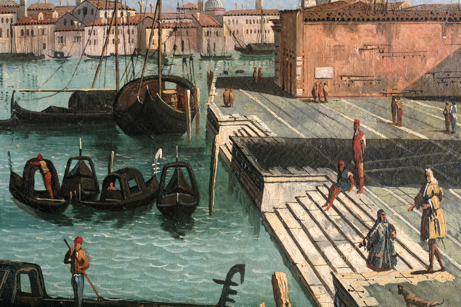 Detail of a painting depicting the Venice's lagoon