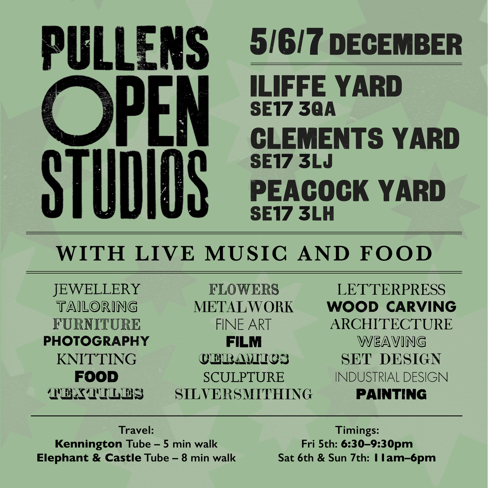 Pullens Open Studios 2025 Winter Poster
