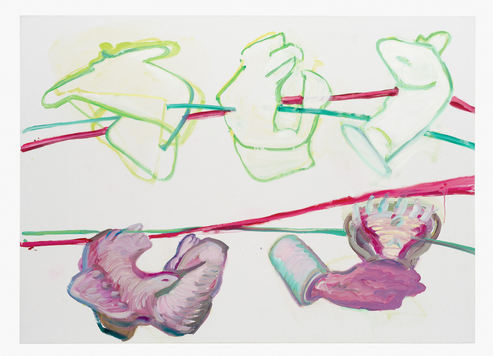 Maria Lassnig, Be-Ziehungen VII (Schicksalslinien) [Re-lations VII (Lines of Fate)], 1994