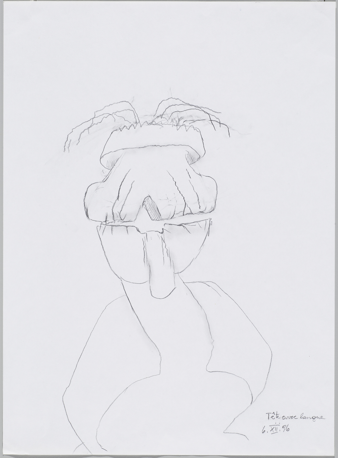 Maria Lassnig, T&ecirc;te avec langue (Head with Tongue), 1996