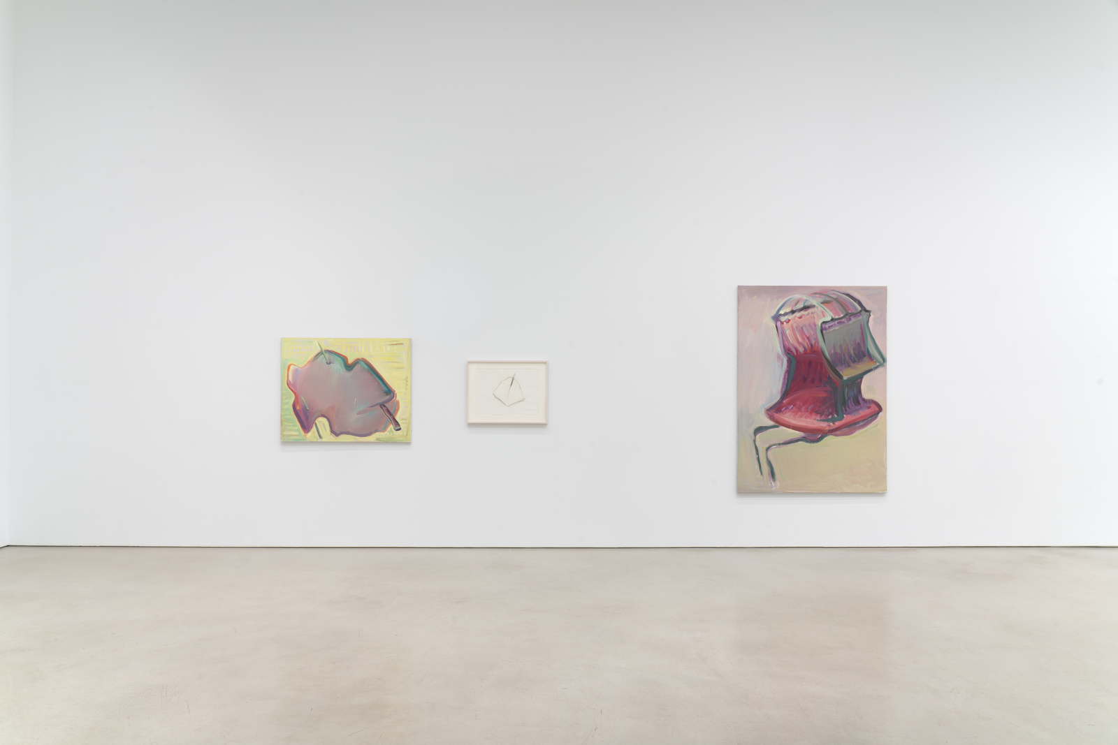 Installation view, Maria Lassnig, Petzel, 2026. &copy; Maria Lassnig Foundation. Courtesy of the artist and Petzel.&nbsp;