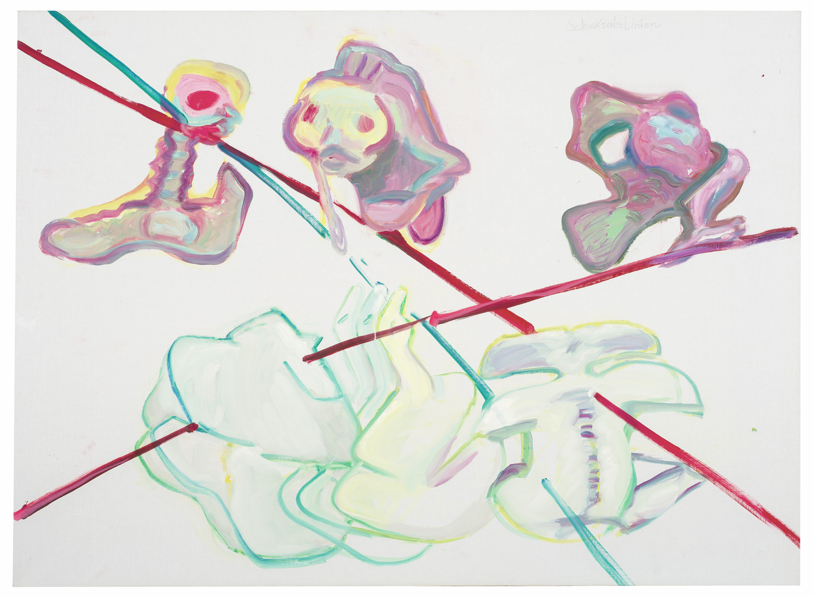 Maria Lassnig, Schicksalslinien / Be-Ziehungen VIII (Lines of Fate / Re-lations VIII), 1994