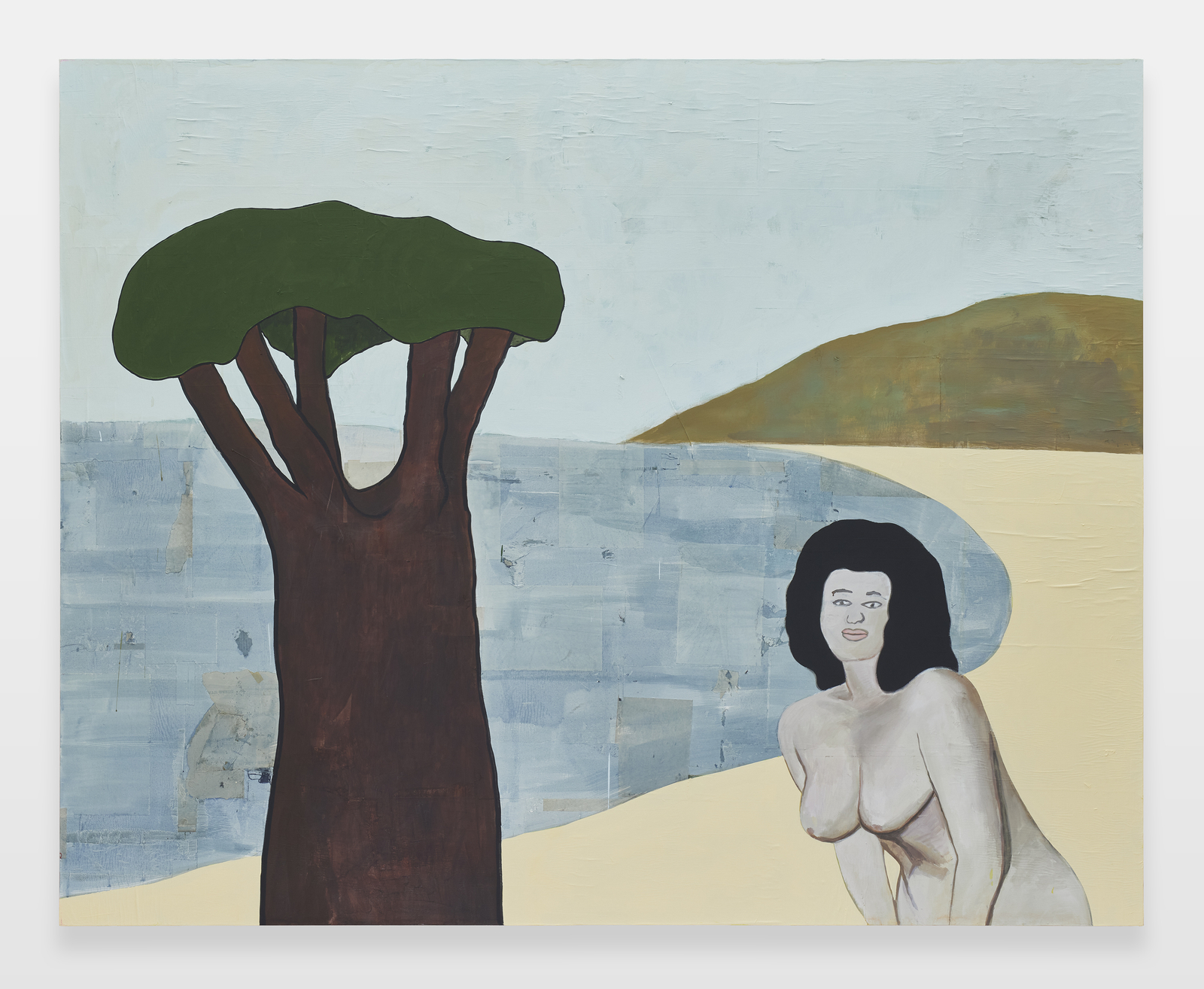 Tomoo Gokita, Seaside Week End, 2023, Acrylic, colored pencil, pencil, and paper on canvas, 71.7 x 89.6 inches