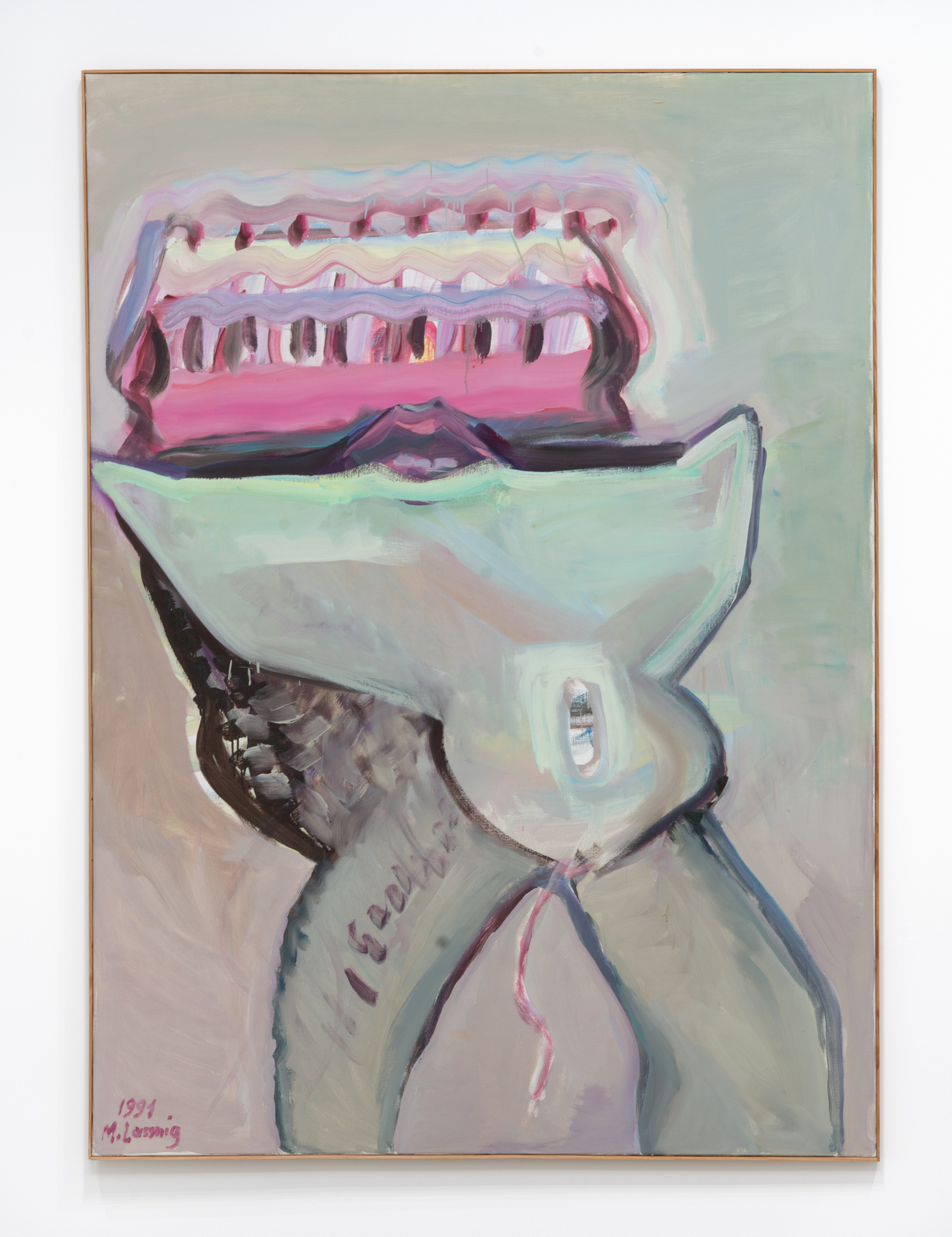 Maria Lassnig, Nabelschiff (Navel Boat), 1991