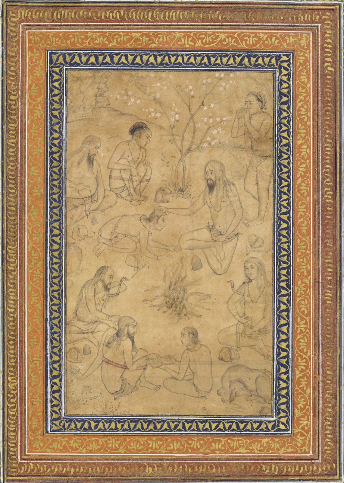 An Encampment of Yogis - Mughal, circa 1610-1620 - Artworks-Items - Carlton Rochell