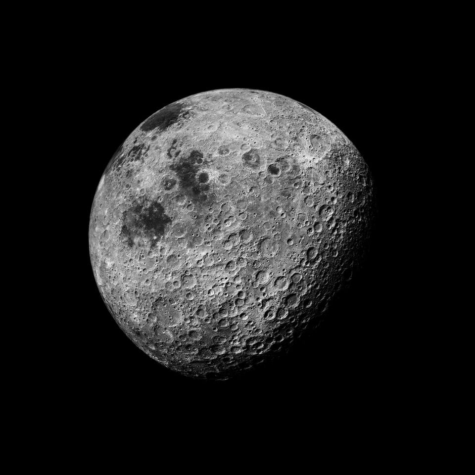 The Moon Seen From 1000 Miles, Showing Farside Highlands;, Photographed by Kenneth Mattingly, Apollo 16, April 16-27, 1972