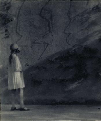 Shadow Faces, vintage carbro print, 7 x 5 3/4 inches