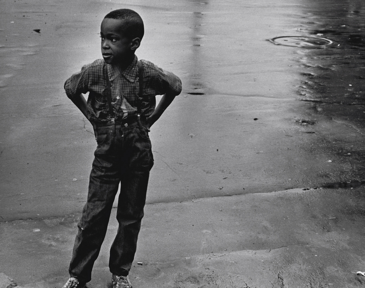 6b. Beuford Smith (American, 1936 &ndash; 2025), Boy in Street, Brooklyn, 1969
