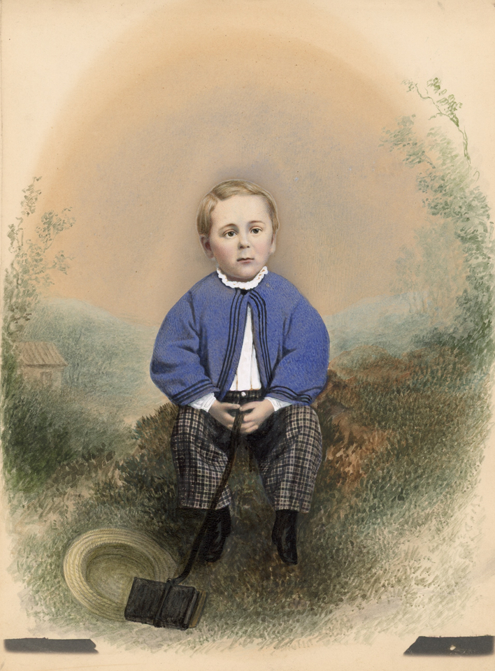 AMERICAN HAND PAINTED PRIMITIVE PORTRAIT PHOTOGRAPH