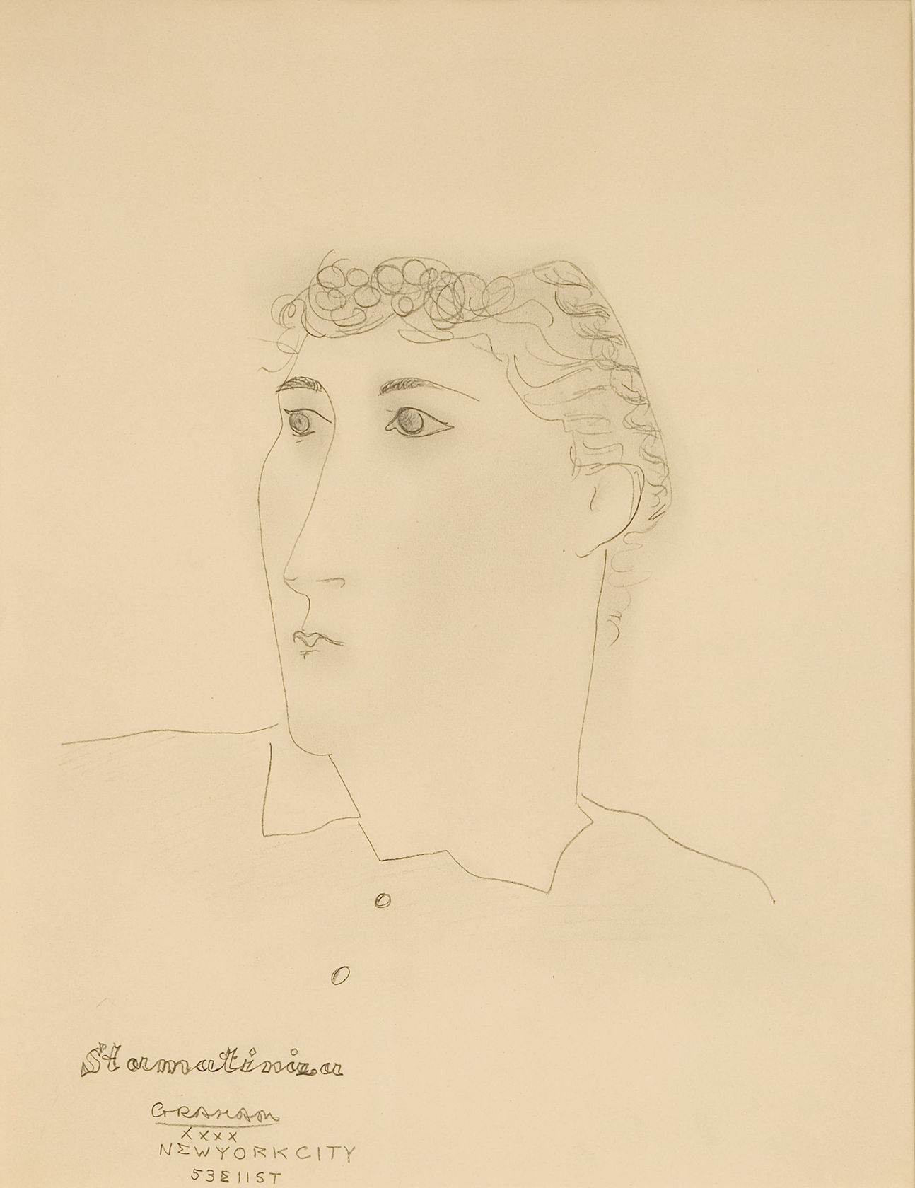John D. Graham Stormatinira, 1940 Pencil on paper, 16 1/2 x 13 in. (41.9 x 33 cm)