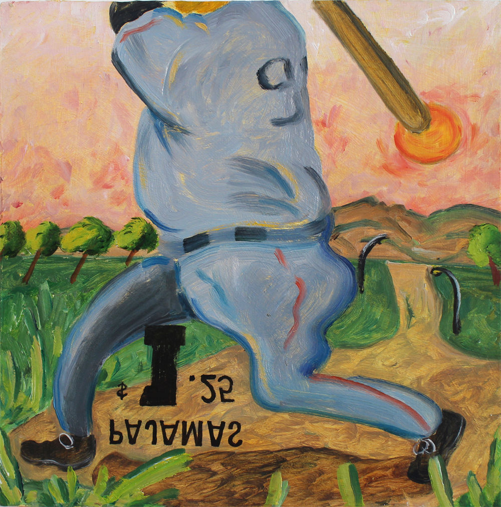 Hiroya Kurata Swing study 3, 2015 Oil on panel, 8 x 8 inches (20.3 x 20.3 cm)