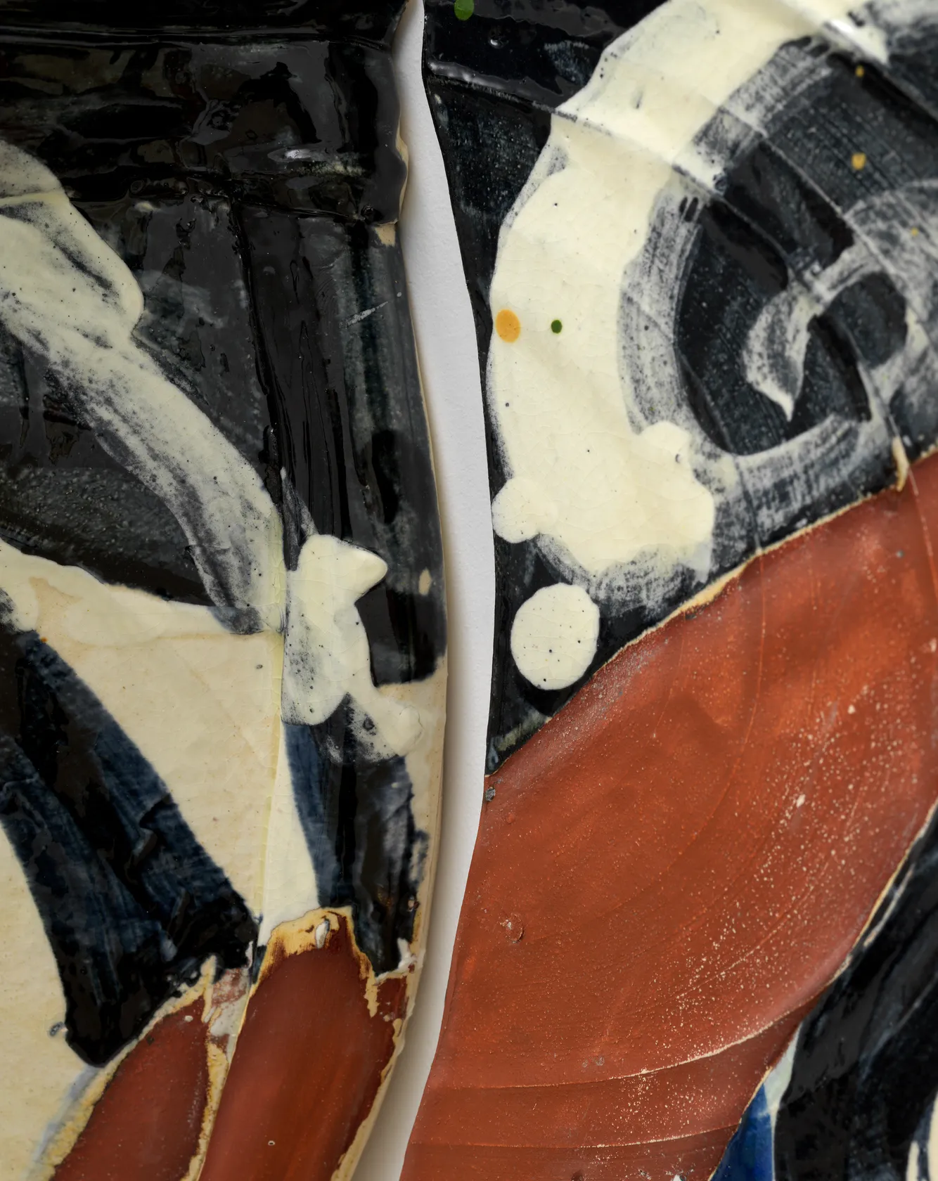 Betty Woodman Balustrade Relief Vase #30, 1991 Glazed earthenware, epoxy resin, lacquer, and paint, 55 x 38 x 8 1/2...