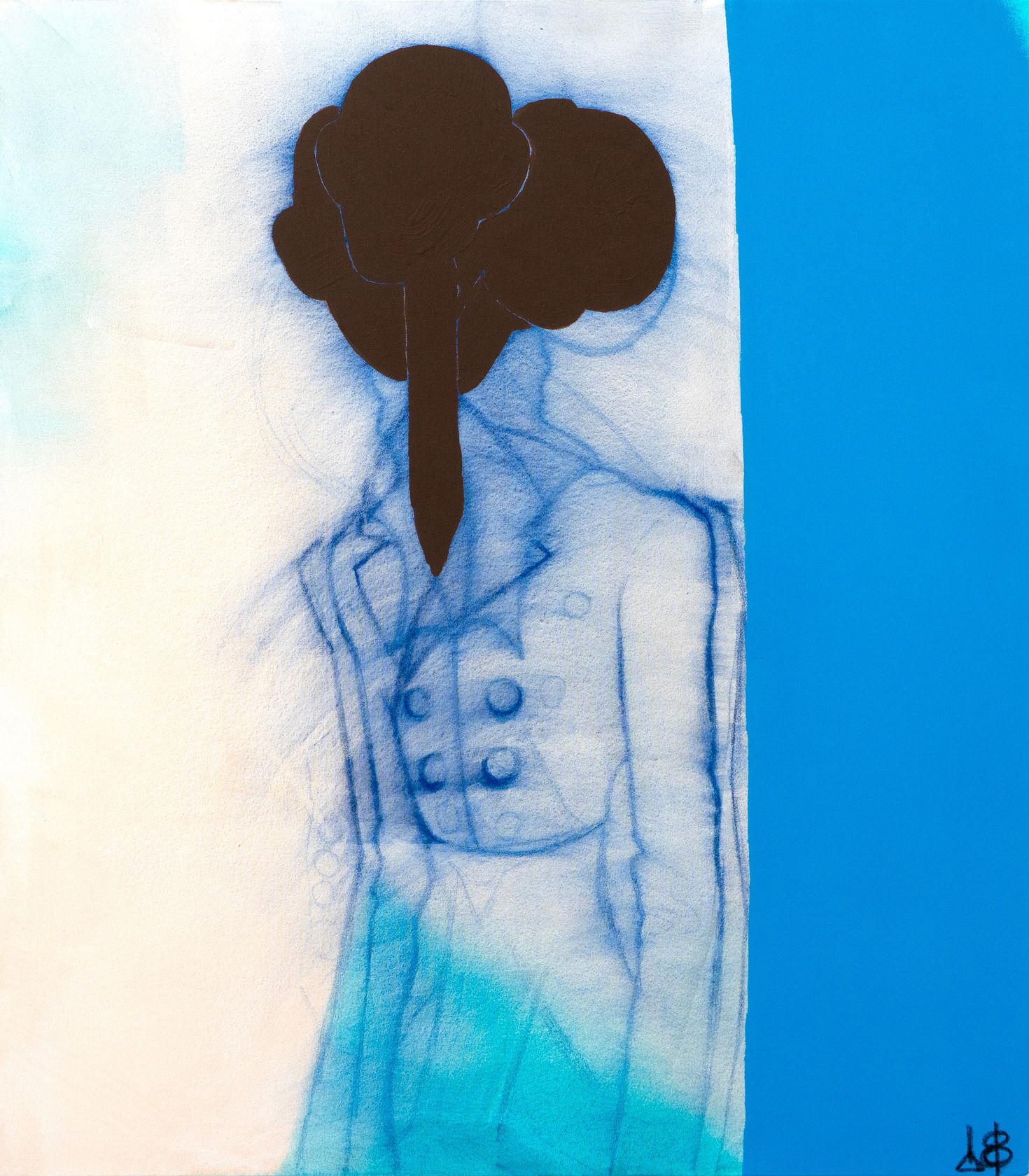 David Legrand Untitled, 2024 Acrylic and chalk on canvas, 54 x 48 in. (137.2 x 121.9 cm)