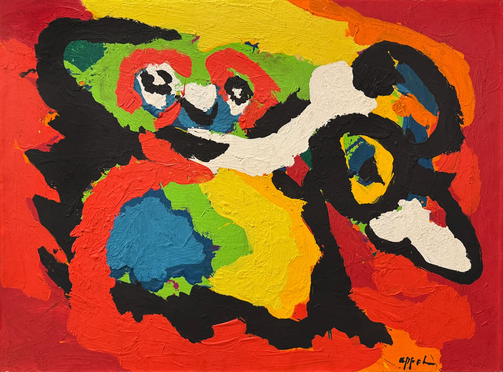 Karel Appel Untitled, 1973 Acrylic on paper mounted on canvas, 21 3/4 x 29 1/2 in. (55.2 x 74.9 cm)