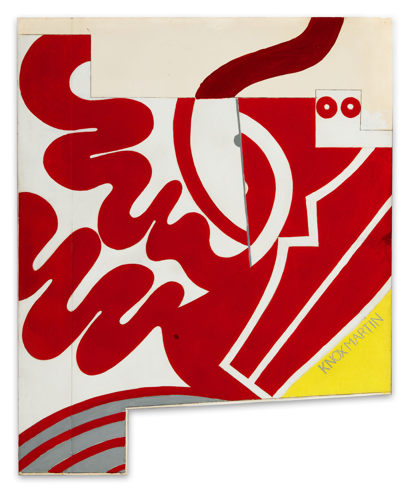 Knox Martin Maquette for Wall Mural, 1975 Acrylic and graphite on paper mounted on foamcore, 43 (H) x 35 (W)...