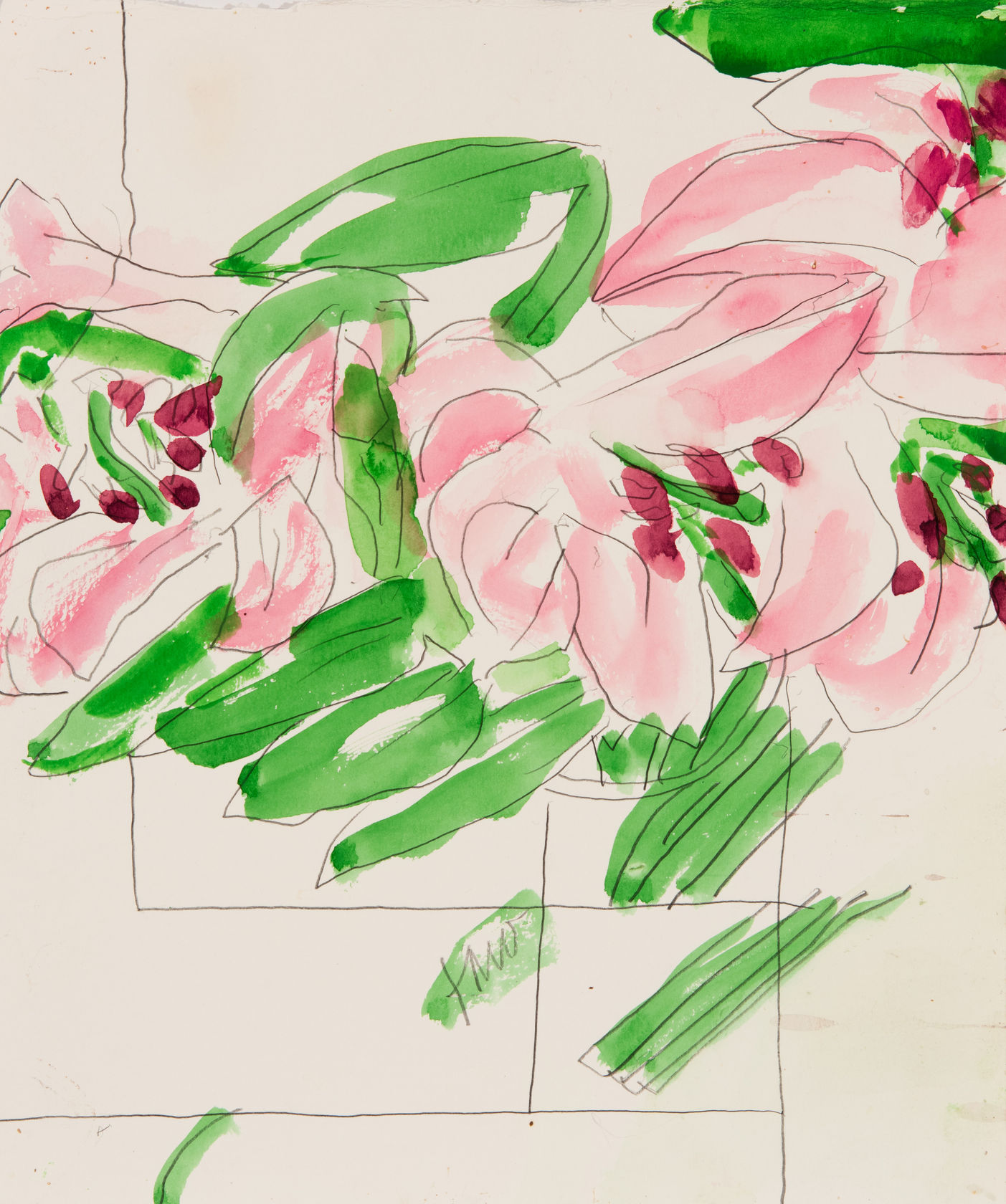 Knox Martin Untitled, n.d. Watercolor and graphite on paper, 14 x 12 inches (35.6 x 30.5 cms)