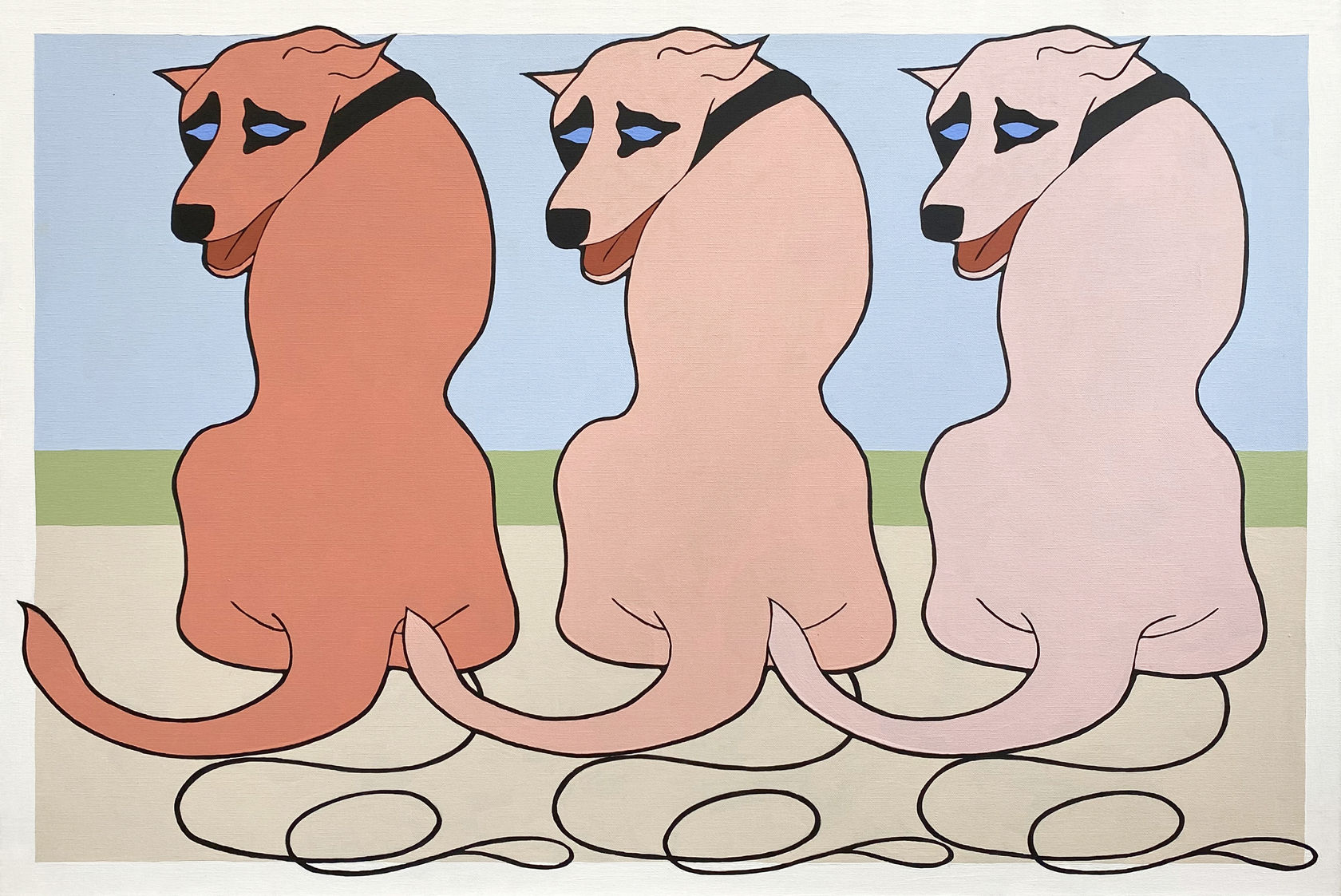 John Wesley, Untitled (Three Dogs), 1973