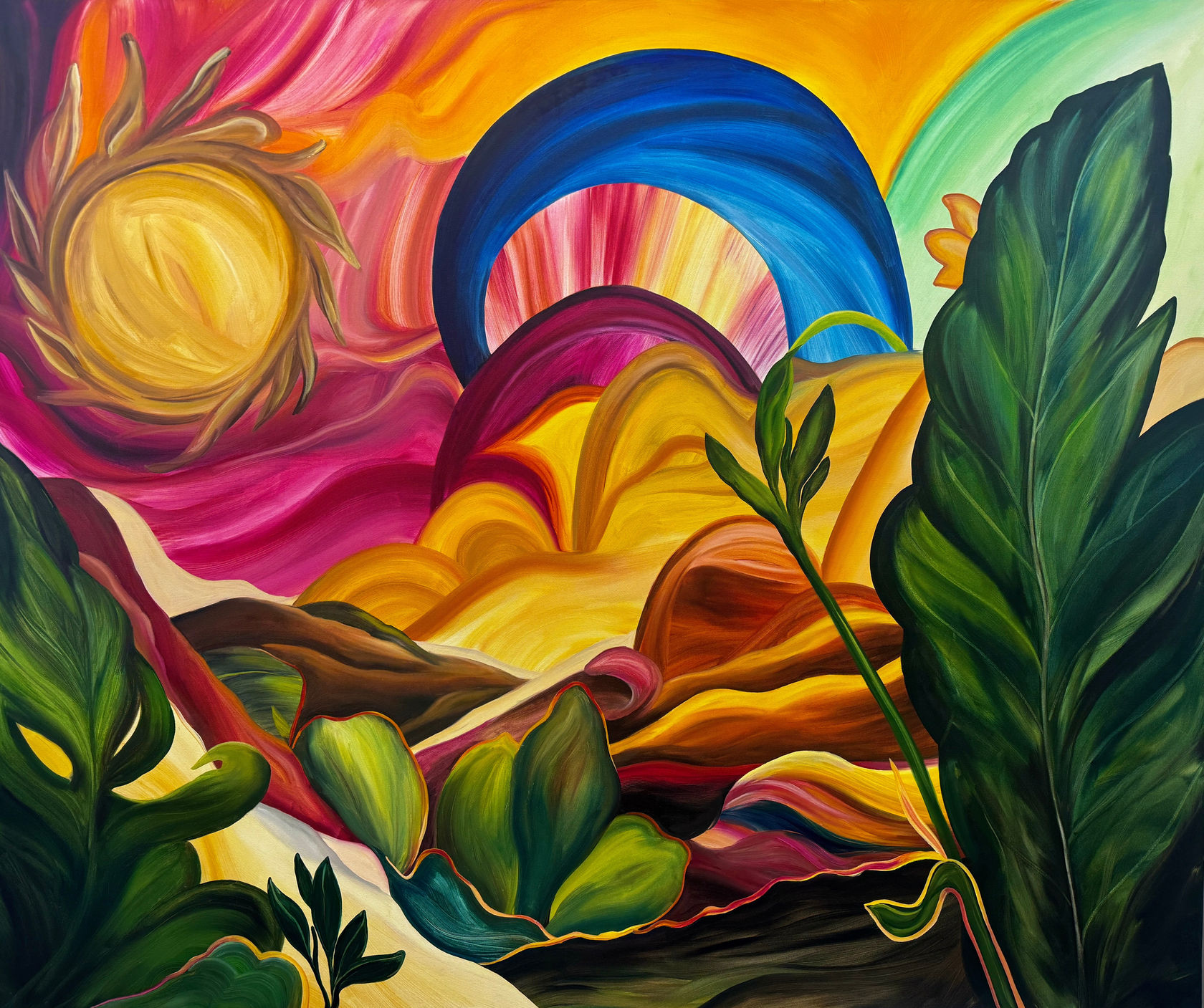 Dalya Moumina Whispers of Sunlit Waves, 2025 Oil on canvas, 60 x 72 in. (152.4 x 182.9 cm)