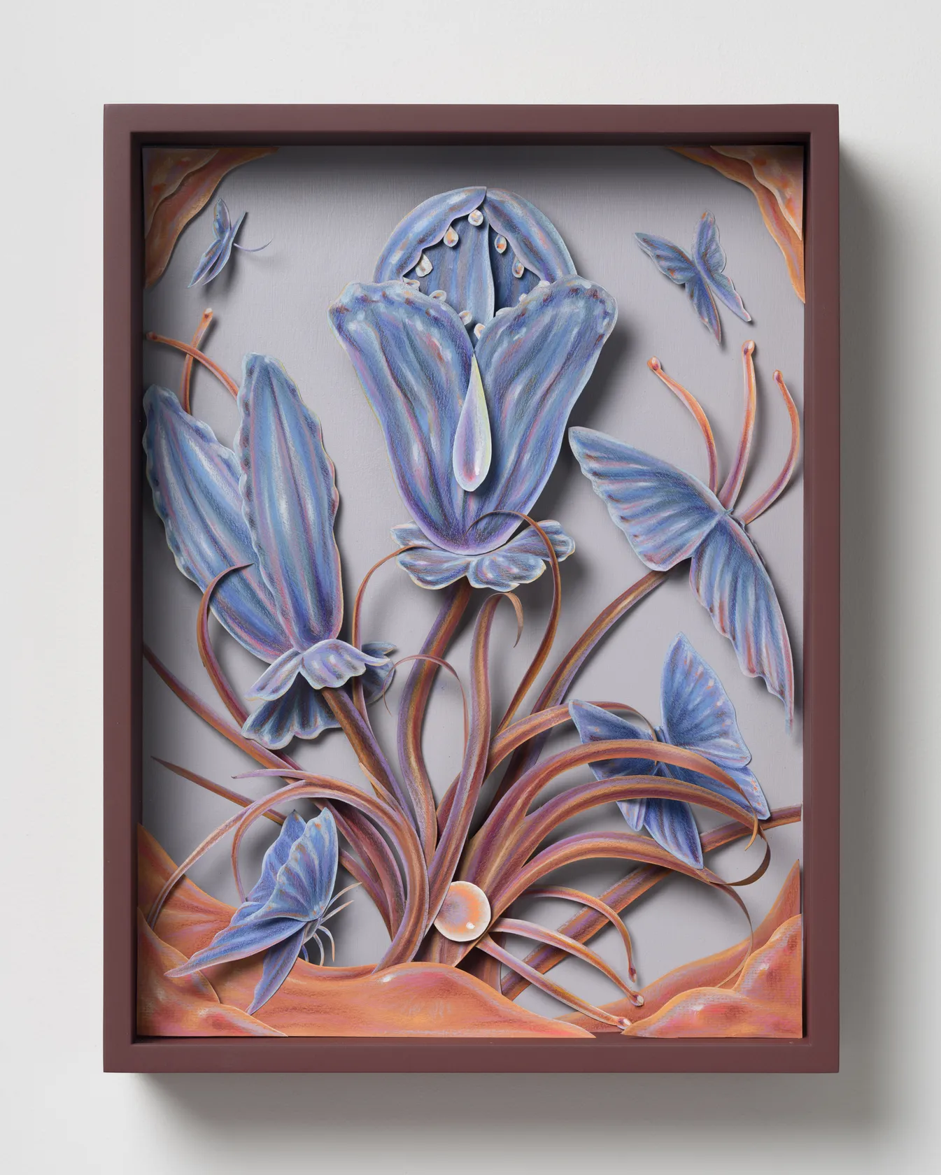 Winnie Truong Pearl Cage, 2025 Coloured pencil, cut paper collage on panel, 16 x 12 in. (40.6 x 30.5 cm)