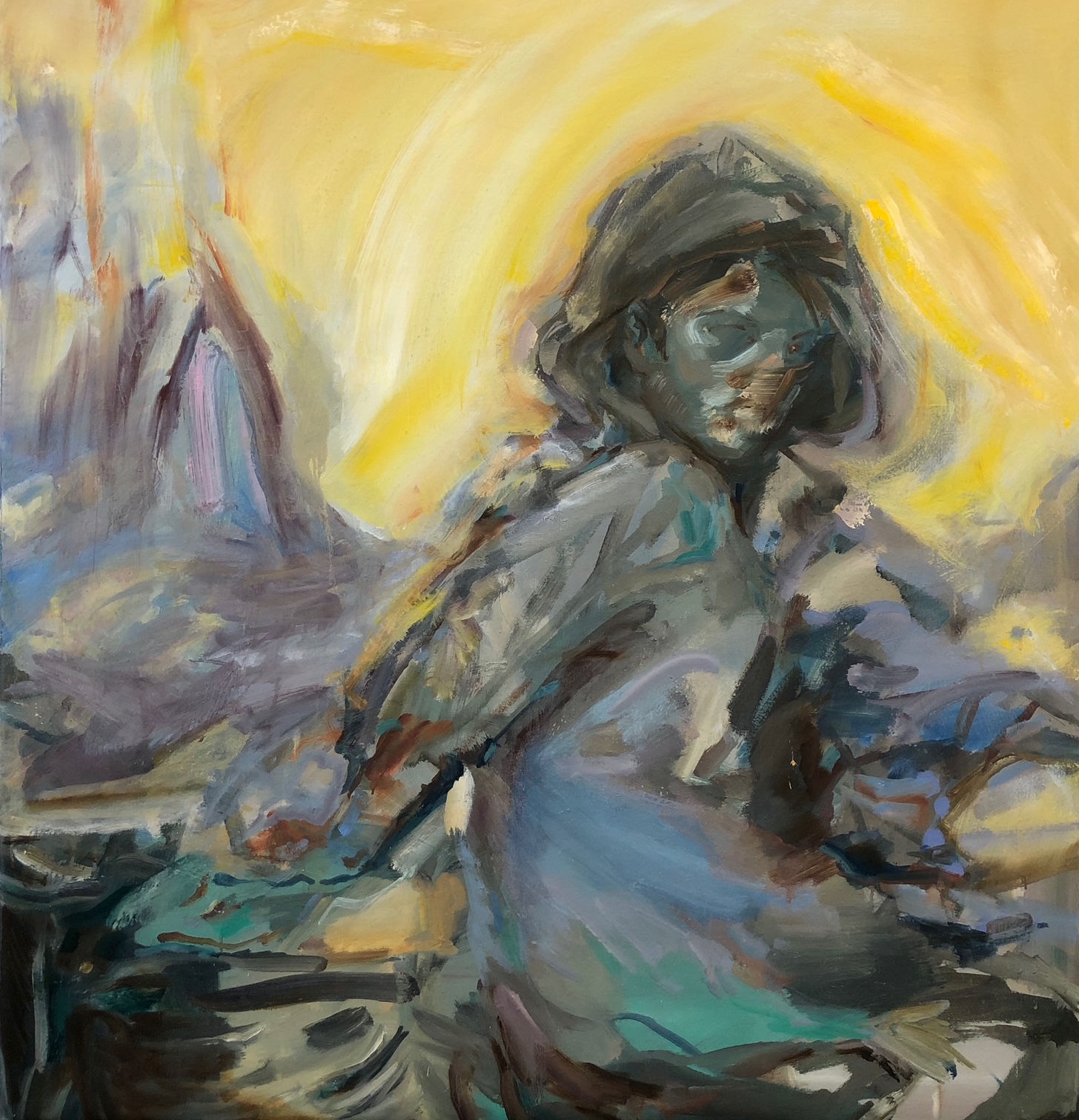 Kylie Manning Stungenhour - where everything can start again, 2020 Oil on canvas, 44 x 42 inches (111.8 x 106.7...