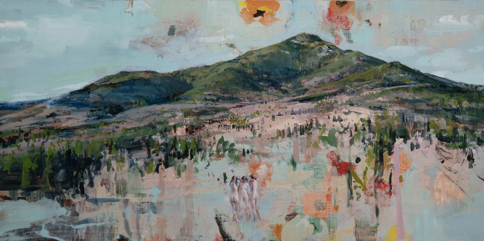 Alex Kanevsky, The Mountain painted over a Nude, 2021