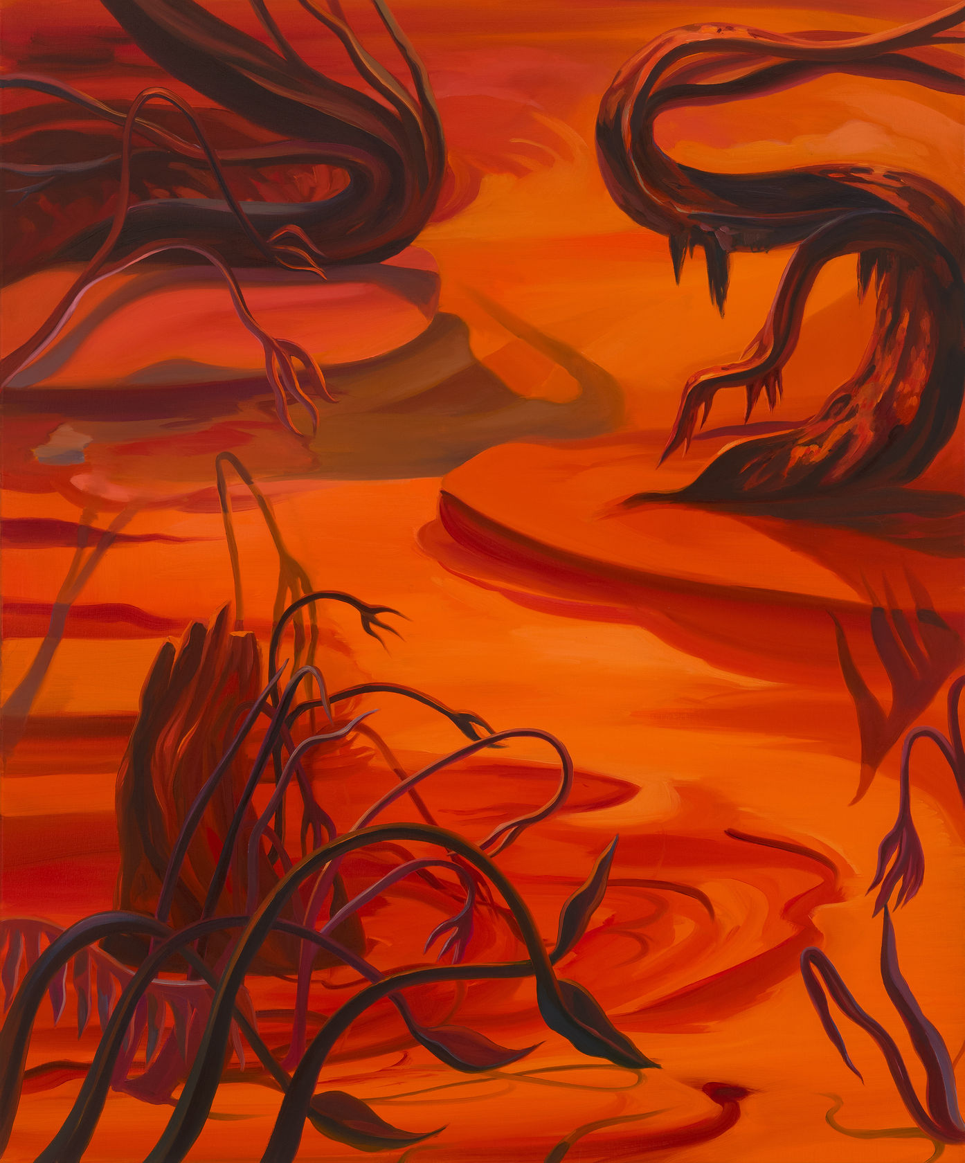 Rachel MacFarlane Lava River Rolling, 2024 Oil on canvas, 36 x 30 in. (91.4 x 76.2 cm)